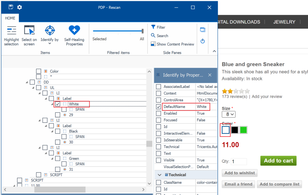 While selecting the module attribute, select any one color swatch 