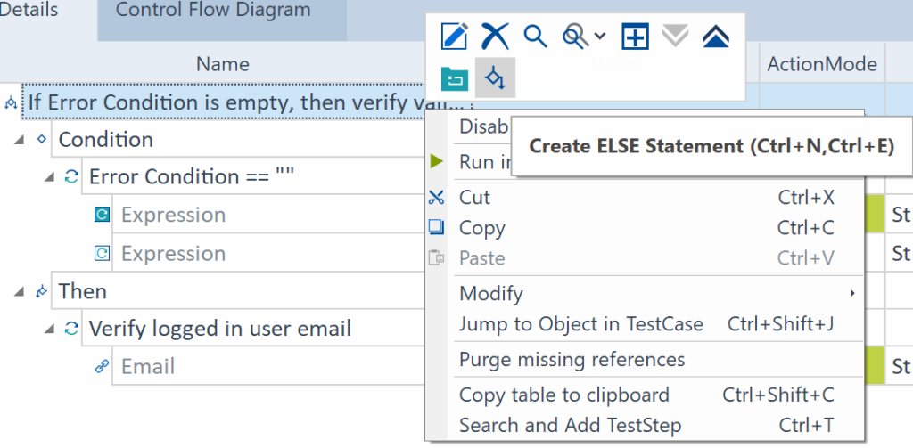 Else Block Selection